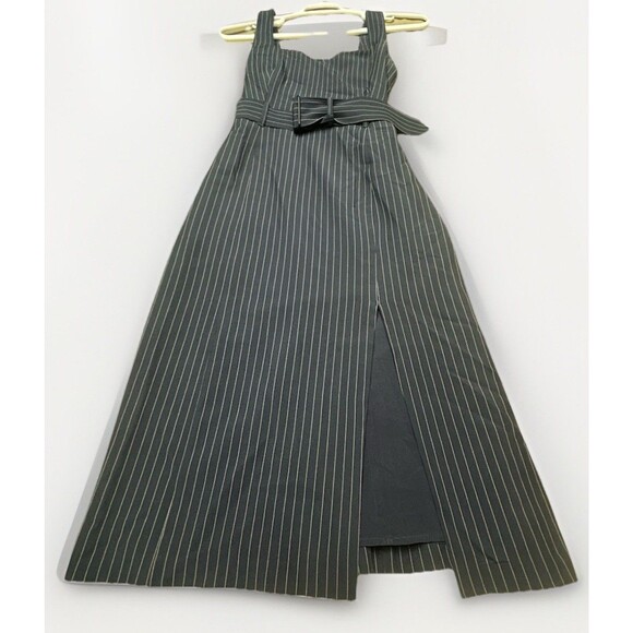 Banana Republic Dresses & Skirts - ⁠Banana Republic Navy Pinstripe Maxi Dress 4 Tall Belted Sleeveless Slit⁠